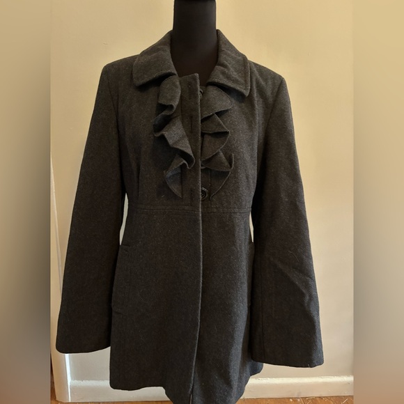 Old Navy charcoal grey wool coat size Large - Picture 1 of 7